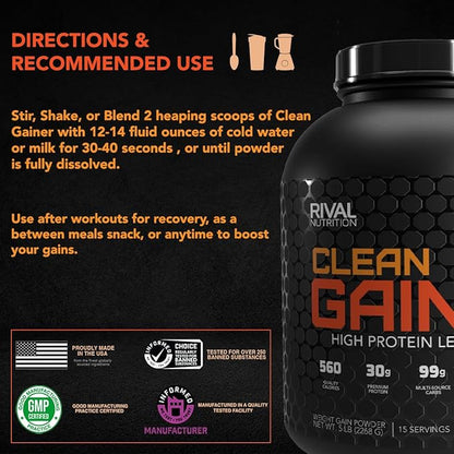 Rival Nutrition Clean Gainer Soft Serve Vanilla 5lbs