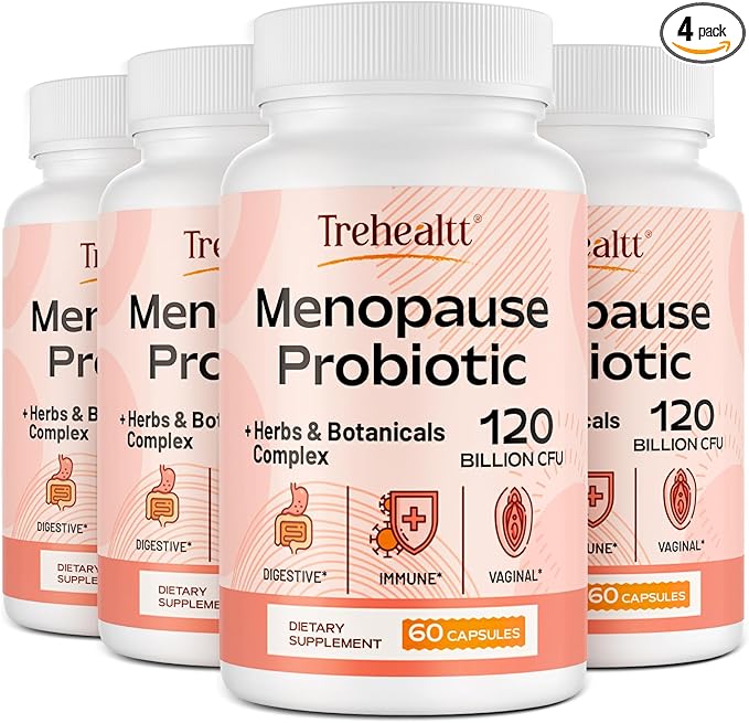 Menopause supplements for women, 120 Billion CFU Probiotic, 13-in-1 Herbs & Botanicals Complex, for Hormone Menopause, Hot Flashes, Night Sweats, Mood Swings, Sleep Disturbances, Vegan, 240 Capsules