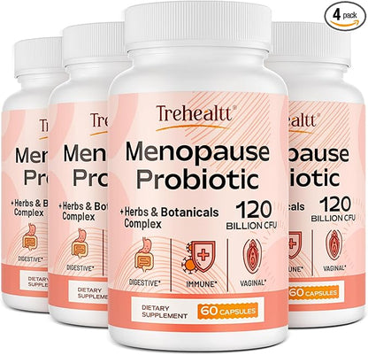 Menopause supplements for women, 120 Billion CFU Probiotic, 13-in-1 Herbs & Botanicals Complex, for Hormone Menopause, Hot Flashes, Night Sweats, Mood Swings, Sleep Disturbances, Vegan, 240 Capsules