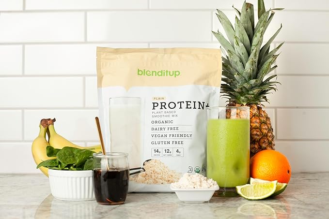 Blenditup Protein + Smoothie Mix Organic (24oz.) 100% Vegan, Gluten Free