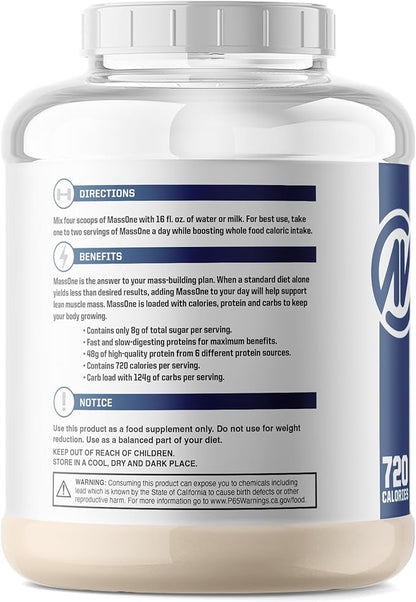 NutraOne Massone Mass Gainer Protein Powder Gain Mass Protein Meal Replacement (Vanilla - 7 lbs.)