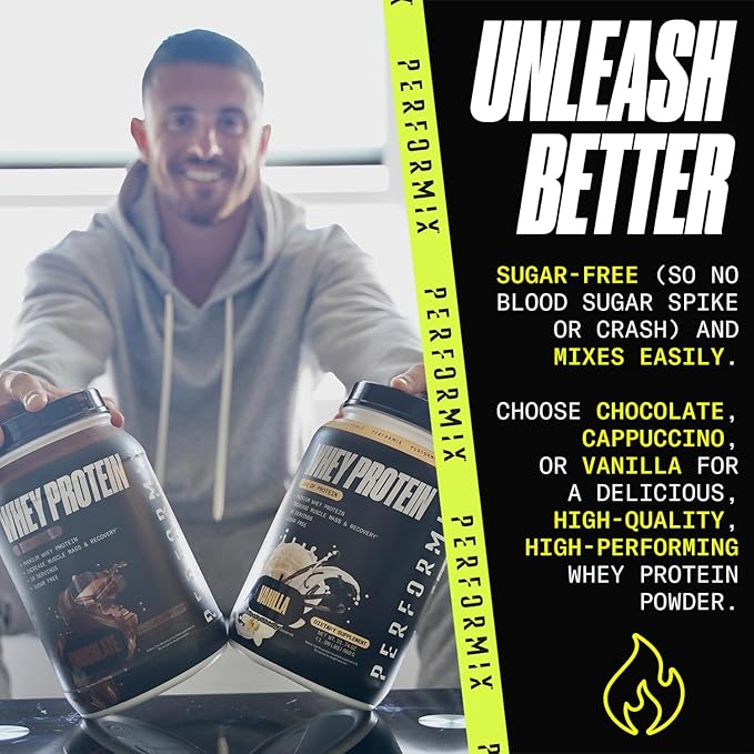 PERFORMIX - Whey Protein Isolate Blend - 24g of Protein - 5.4g of BCAAs - 110 Calories - Muscle Building & Post Workout Recovery - 100% Whey Protein Powder - 1.98 lbs - 30 Servings - Chocolate