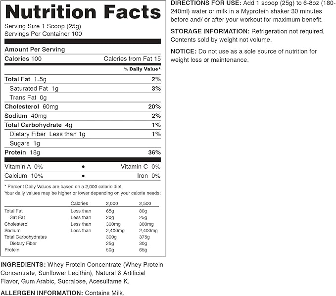 Myprotein Impact Whey Protein Blend, Cookies & Cream, 5.5 lbs (100 Servings)