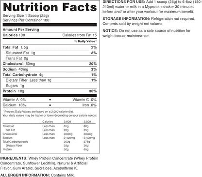 Myprotein Impact Whey Protein Blend, Cookies & Cream, 5.5 lbs (100 Servings)
