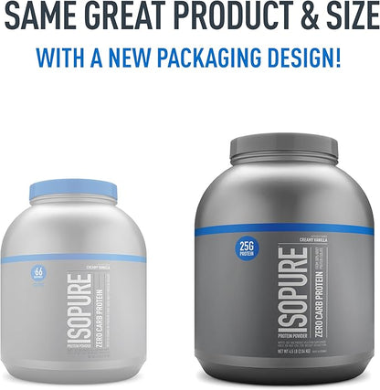 Isopure Protein Powder, Zero Carb Whey Isolate, Gluten Free, Lactose Free, 25g Protein, Keto Friendly, Creamy Vanilla, 4.5 Pound (Packaging May Vary)
