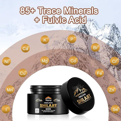 Shilajit Pure Himalayan Organic Resin - 800mg Maximum Potency Natural Organic Shilajit Resin with 85+ Trace Minerals & Fulvic Acid for Energy, Immune Support, Men & Women, 30 Grams