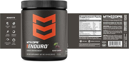 MTN OPS Enduro Nitric Oxide Supplement & Stim-Free Pre Workout - 30 Servings - with Magnesium Citrate, Beet Root Powder, Niacinamide, L Arginine & L Citrulline - Black Cherry Flavor