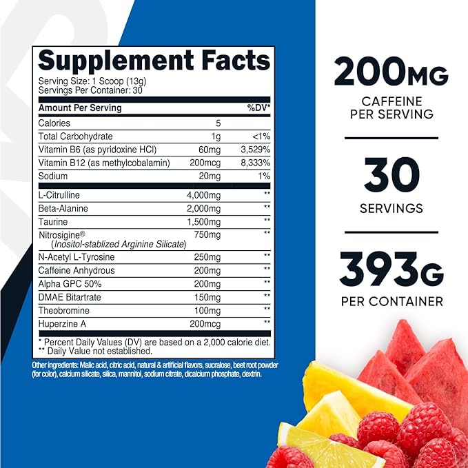 Nutricost Pre-Workout Complex Powder (30 Servings, Fruit Punch) - with Beta-Alanine, Taurine & Amino Acids