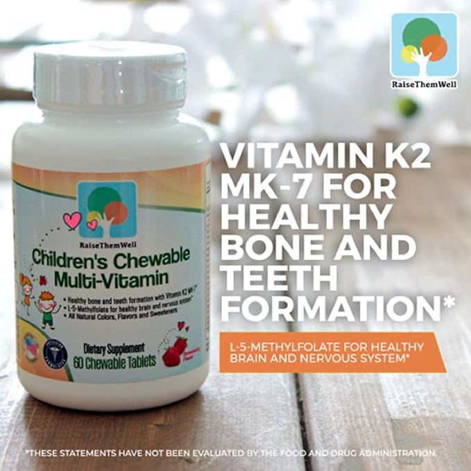 Great Tasting Chewable Kids Vitamins | Multivitamin for Kids with All-Natural Colors, Flavors, and Sweeteners | Includes Free Kids Vitamin PDF | Strawberry