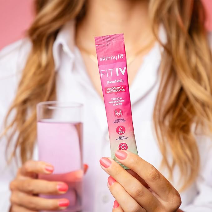 SkinnyFit FIT IV Hydrating Electrolytes Plus Weight Managing Innoslim, Vitamin B12 & Vitamin C, Rapid Hydration, Healthy Aging, 24 Servings