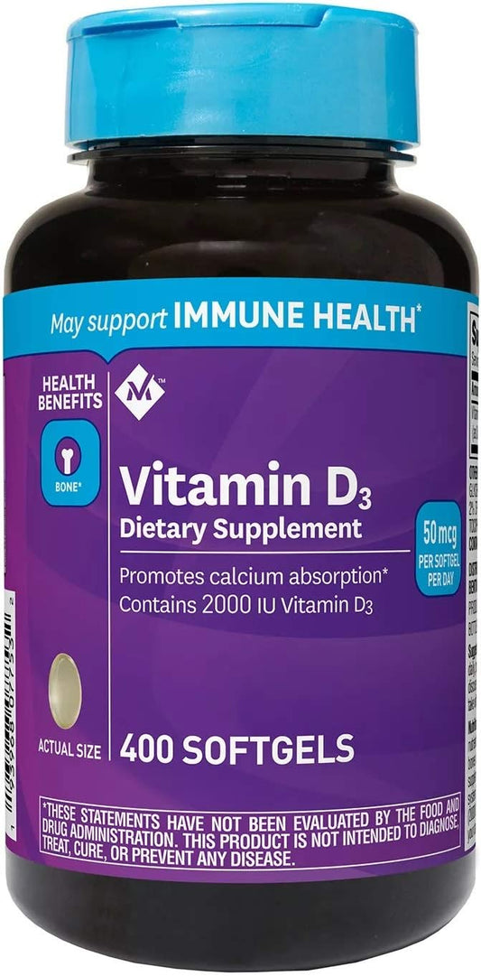 Member's Mark Vitamin D3 50 mcg (2000 IU) Dietary Supplement (400 ct.)