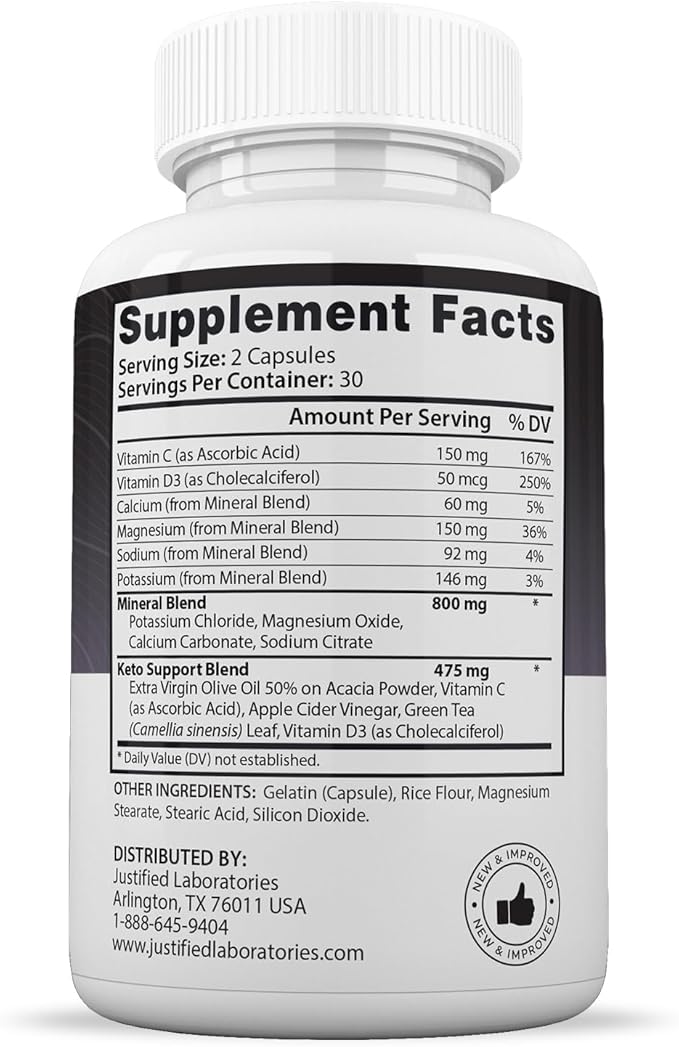 (3 Pack) Advanced Keto 1500 Keto Pills 1275MG New & Improved Formula Contains Apple Cider Vinegar Extra Virgin Olive Oil Powder Green Tea Leaf 180 Capsules