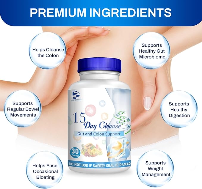 15 Day Gut Cleanse - Gut and Colon Support, Pastillas De 15 Dias para Limpiar El Colon, Limpieza De 15 Dias, 15 Day Colon Cleanse