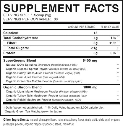 Myogenix MyoVite Super Greens Supplement Powder Super Greens Powder for Men and Women, Daily Vitamin Supplement for Optimum Nutrition, Grown in USA, Organic Greens Supplements, 30 Servings