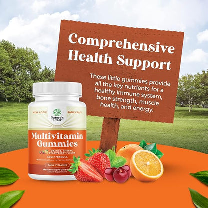 Potent Daily Multivitamin Gummies for Adults - Wellness Blend of Vitamin D A C E B12 Zinc and Biotin - Adult Vitamin Gummy for Energy and Immune Health - Non-GMO Gluten Free and Halal - 180 Gummies