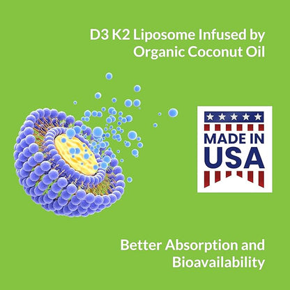 UpNourish Liposomal D3 K2 Vitamin 10000 IU D3 and K2 MK-7 200 mcg - 180 Vitamin D3 k2 (Vitamina D3 con K2) Mini Softgels - Easy to Swallow K2 D3 Vitamin Supplement