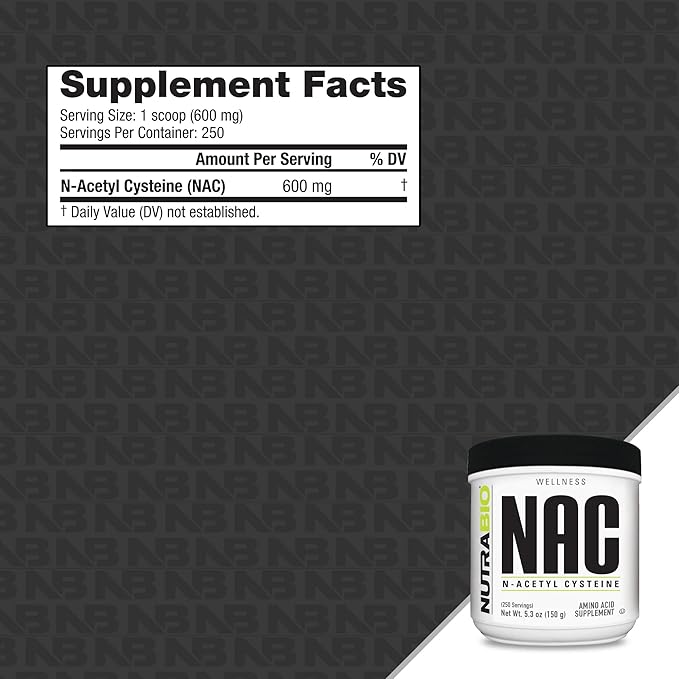NutraBio N-Acetyl Cysteine Supplement (NAC) - 150 Grams Powder, 600mg Serving - Powerful Anti-Oxidant - Immune Support - No Fillers - Non-GMO - Gluten Free