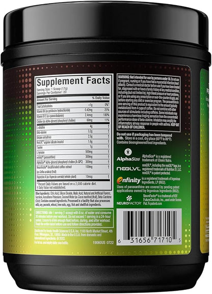 Pre Workout Powder MuscleTech EuphoriQ PreWorkout Smart Pre Workout Powder for Men & Women Caffeine Metabolite Fueled with Paraxanthine Yuzu Lemonade (20 Servings)