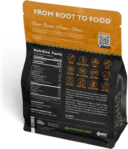 Organic Beet Root Powder, 16 Ounces
