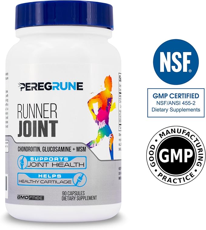Runner Joint Support Supplement - Healthy Knees, Back, Cartilage, & Joints – Glucosamine Chondroitin MSM- GMP Certified Running Supplements and Joint Support for Athletes – 90 Capsules