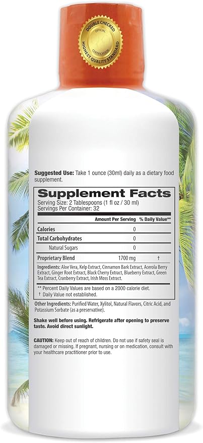 Cinnabalance – Liquid Cinnamon Supplement w/ Cinnamon Bark, Aloe Vera, Ginger Root, Green Tea & Antioxidants - 32 oz, 32 servings