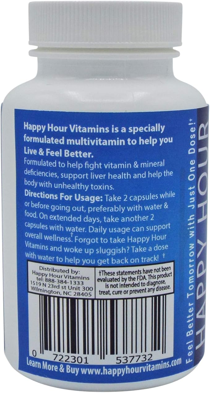 Bottle - Multivitamin Formulated for Better Mornings – Live & Feel Better with Milk Thistle, Prickly Pear Cactus, B & C Vitamins, & More- 30 Servings