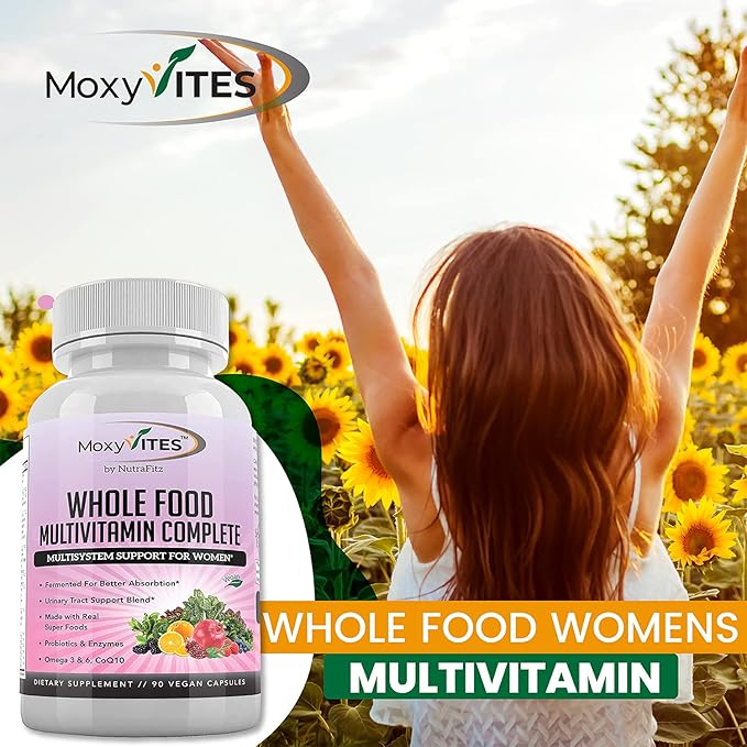 Daily Multivitamin for Women with Iron - Womens Multivitamin with 44 Organic Whole Food & Fermented Nutrients - Daily Vitamin for Women Complete Multisystem Support, 90 Vegan Caps, Non GMO