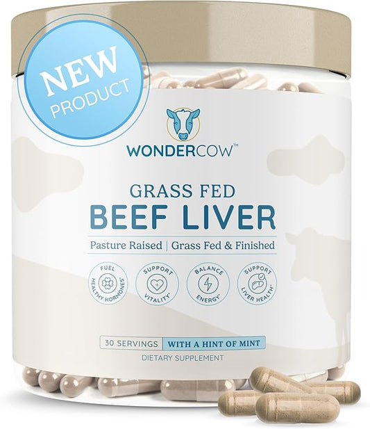 Beef Liver Capsules Grass Fed Supplement - Natural Source of Protein, Iron, Vitamins A & B- Boosts Energy and Immunity | USA Grown, Non-GMO, Gluten Free
