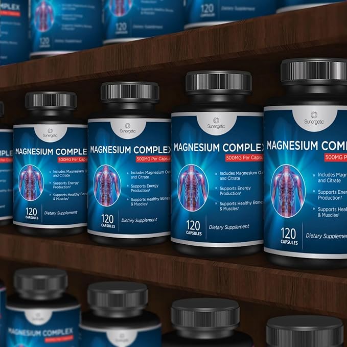 Premium Magnesium Citrate Capsules – Powerful 500mg Magnesium Oxide & Citrate Supplement – Helps Support Healthy Bones, Muscles, Teeth, Energy & Relaxation – 120 Vegetable Capsules