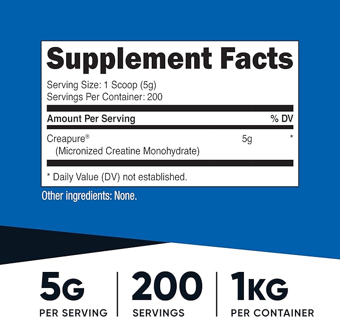 Nutricost Creapure® Creatine Monohydrate Powder 1KG