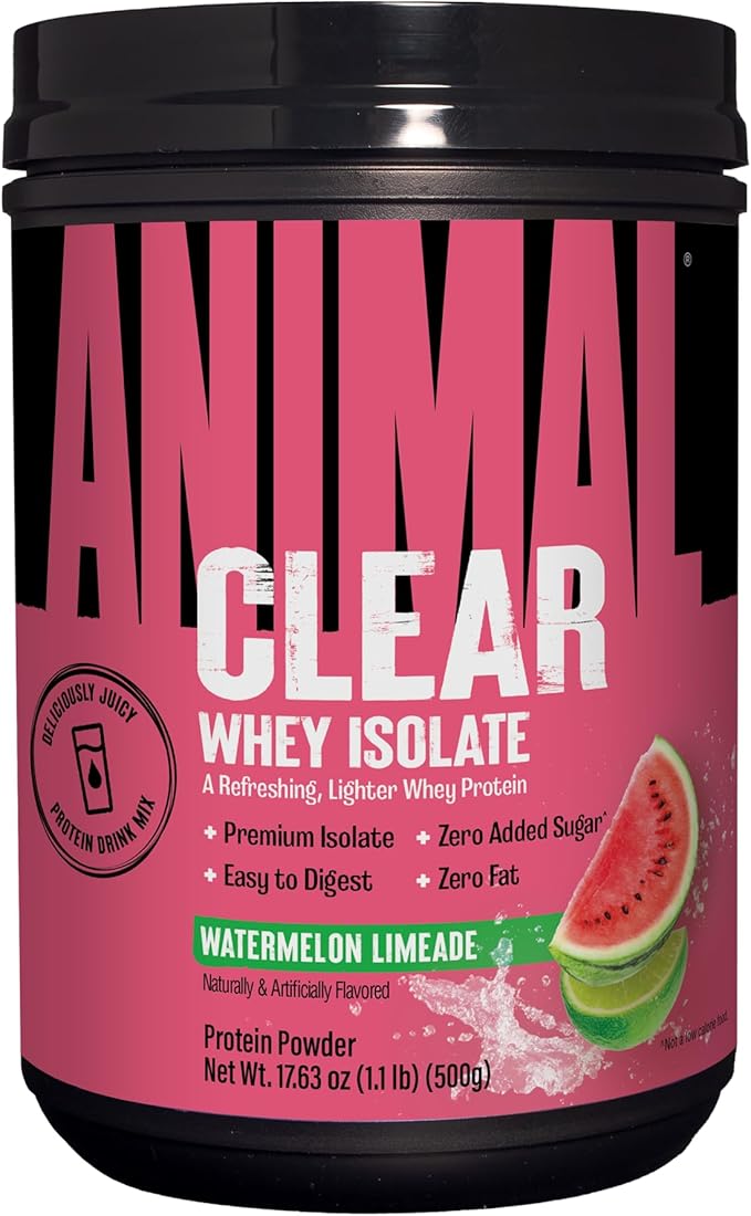 Clear Whey Isolate Protein Powder - Easy to Digest and Mix, 5g BCAA, Deliciously Juicy, Refreshing Anytime Drink for Men and Women, Watermelon Limeade 500g (20 Servings)