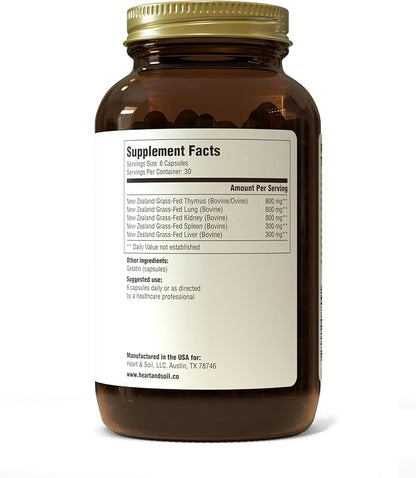 HEART & SOIL - Histamine & Immune Supplement - Immune Support Supplement - Enriched with Selenium, Vitamin A, Thymopoietin, Thymulin, DAO, Thymosin, LEAP-2 & Peptides - 180 Capsules