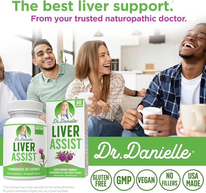 Best Liver Supplements with Milk Thistle - Organic Liver Cleanse Detox & Cleanse - Liver Support for Men and Women - Liver Detox Cleanse Repair - 120 Capsules by Dr. Danielle