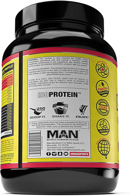 Man Sports ISO-Protein Hydrolyzed 100% Pure Whey Protein Isolate Powder, Peanut Butter Bits, 1.42 Pounds (20 Days Supply)