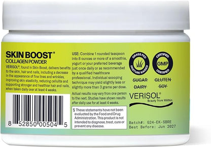 Sparkle Skin Boost No Flavor Verisol Collagen Peptides Protein Powder Vitamin C Supplement Drink, 2.8oz