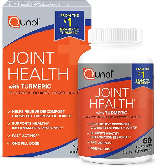 Qunol 5-in-1 Joint Support Supplement, Fast Acting, One Pill Dose, Support Healthy Inflammation Response & Discomfort Caused by Overuse of Joints, Alternative to Glucosamine Chondroitin MSM, 60 Count