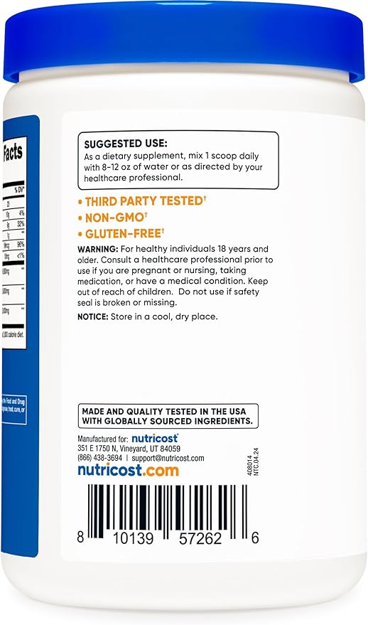 Nutricost Soluble Fiber (Unflavored) 30 Servings - Vegan, Non-GMO, Gluten Free