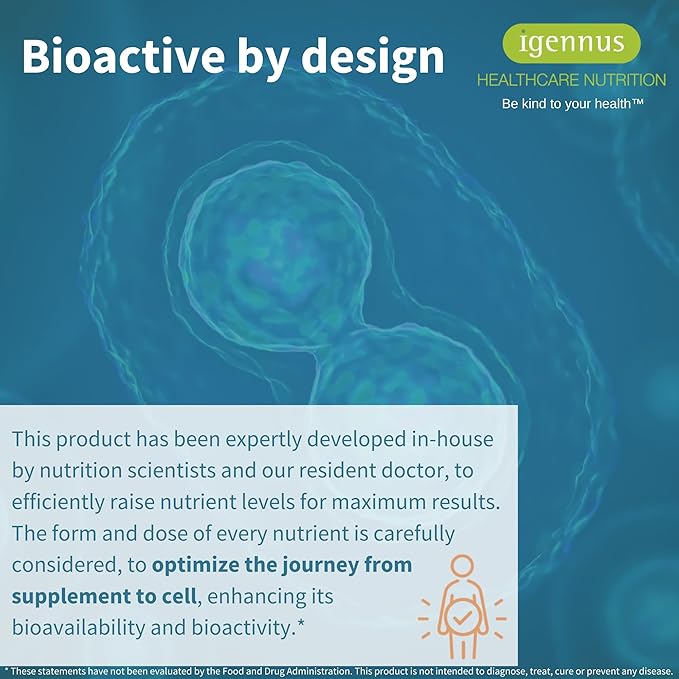 Methylated Women's Multivitamin, Methylated Folate for MTHFR, Clean Label & Vegan, with Iron, Non-GMO, Halal, Sustained Release, 60 Tablets, by Igennus