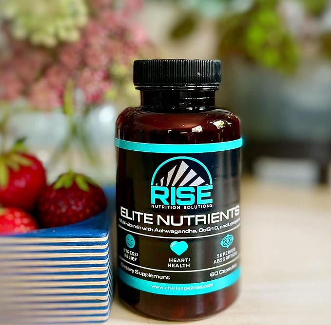 Rise Elite Nutrients with Vitamin A, Vitamin C, Vitamin D, Vitamin E, Calcium, Magnesium, Ashwagandha, and CoQ10 Supplement | Multivitamin for Men and Women