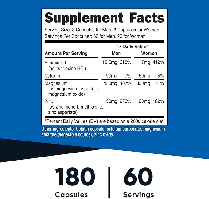 Nutricost ZMA 180 Capsules - Non-GMO and Gluten Free ZMA Supplement