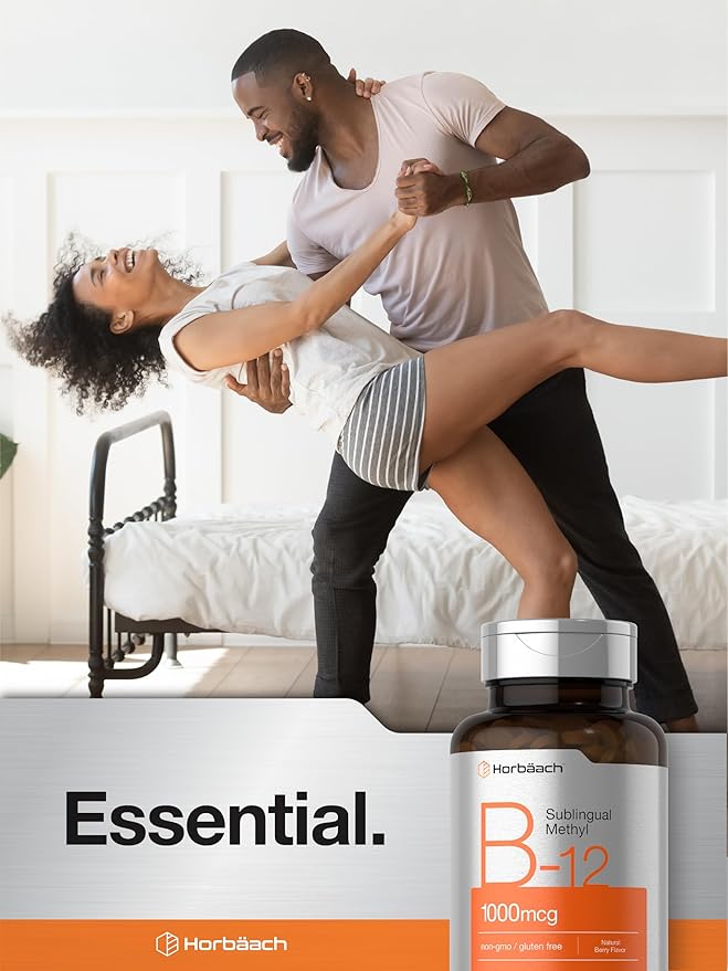 Horbaach Vitamin B12 Sublingual 1000 mcg | 400 Tablets | Methyl Supplement for Women and Men | Fast Dissolve Pills | Berry Flavor | Vegan, Non-GMO, and Gluten Free