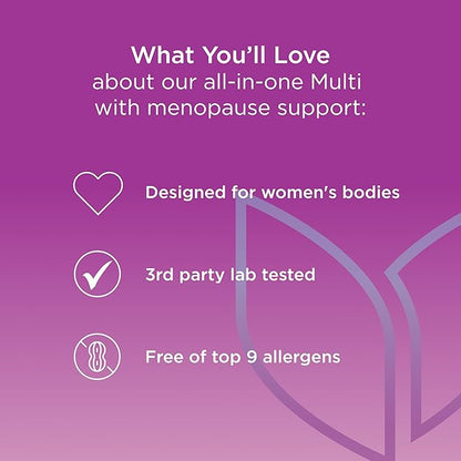 Hyland's Rock On Menopause + Youthful Skin Multivitamin for Women with Immune Support - 60 Capsules - Menopause Relief for Women with Biotin, Collagen, and Red Clover