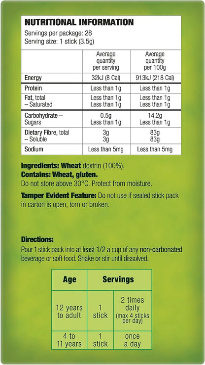 Benefiber Natural Fibre Supplement On-The-Go Stick 28 Pack