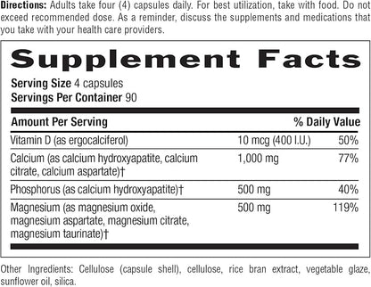 Country Life Target-Mins Calcium Magnesium with Vitamin D-Complex, 1000mg/500mg/10mcg, 360 Vegan Capsules, Certified Gluten Free, Certified Vegan, Verified Non-GMO Verified…