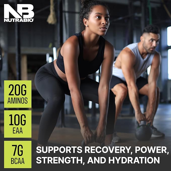NutraBio Intra Blast BCAA EAA Electrolyte and Hydration Powder - Amino Acid Supplement, EAA/BCAA Powder - Non-GMO and Gluten Free - Sweet Tea - 30 Servings