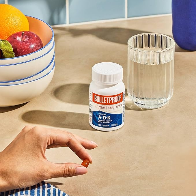 Bulletproof Vitamins A-D-K Softgels, 30 Count, Supplement for Heart, Bone Health and Immune Support