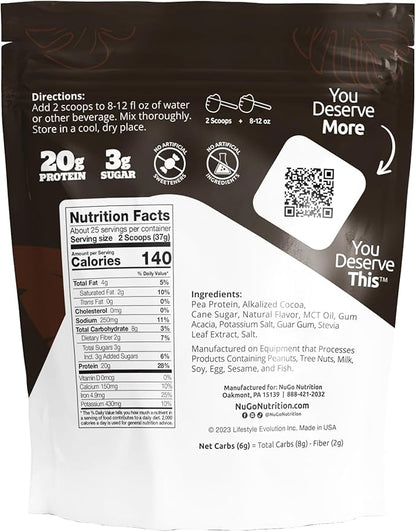 NuGo Slim Dark Chocolate Crunchy Peanut Butter, 17g Vegan Protein, 3g Sugar, 12 Count and NuGo Plant Protein Powder, 20g Protein, 3g Sugar, 25 Servings