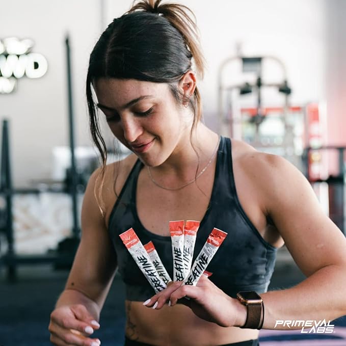 Primeval Labs Creatine Monohydrate Powder | On The Go Stick Packs | Micronized Creatine | Instantized Creatine | Creatine for Men & Women | 5g Creatine per Serving | 30 Servings, (Unflavored)