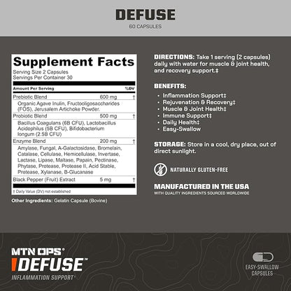 MTN OPS Defuse Joint Supplement with Antioxidants, 30 Servings