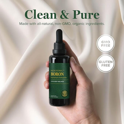 Global Healing Boron Supplement for Men and Women - More Bioavailable Than Liposomal for Bone Health, Metabolism, and Enhanced Magnesium Absorption, 5 mg (2 Oz)
